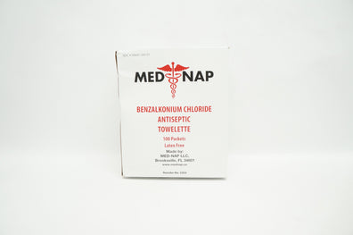 Med-Nap 3303 Benzalkonium Chloride Antiseptic Towelette (x) - Box of 82